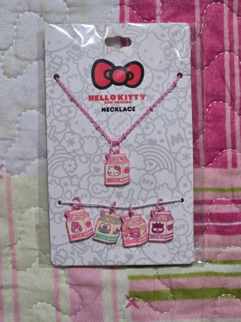 2021 Sanrio Hello Kitty & Friends Interchangeable Milk Carton Charm Necklace Set